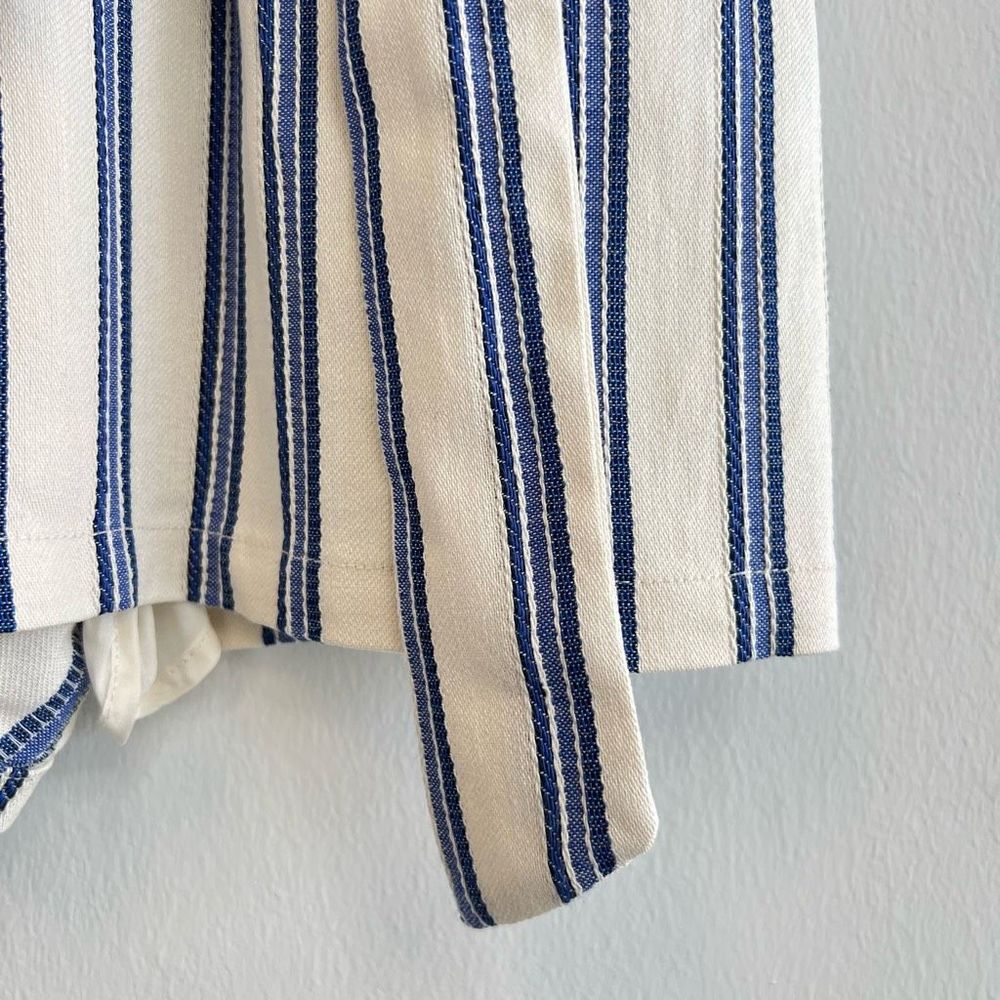 Anthropologie Greylin Blue Striped Josie Romper Shorts Size M Belted Soft - Picture 8 of 16